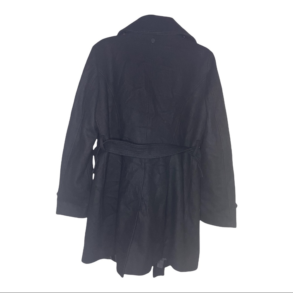 Women’s Michael Michael Kors Wool Blend Belted Coat Size Large Black - Picture 6 of 7